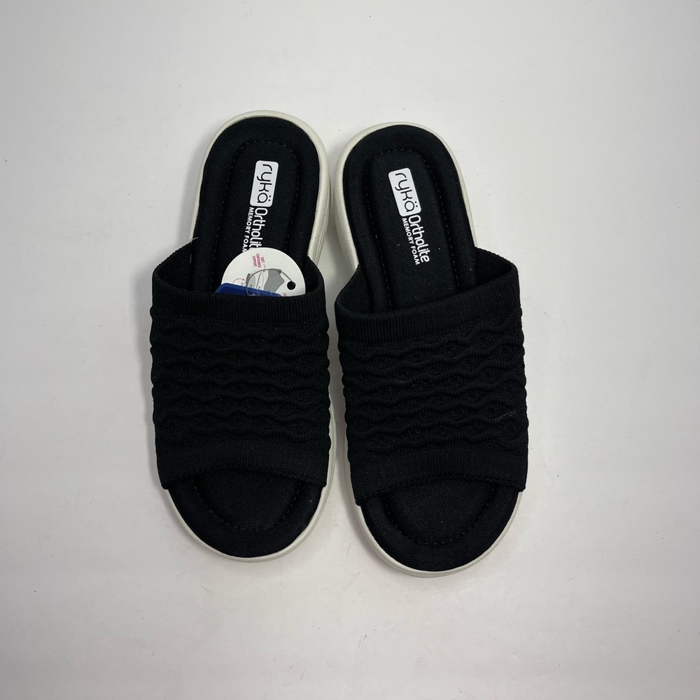 Ryka Nanette Black Slide Size 6M.